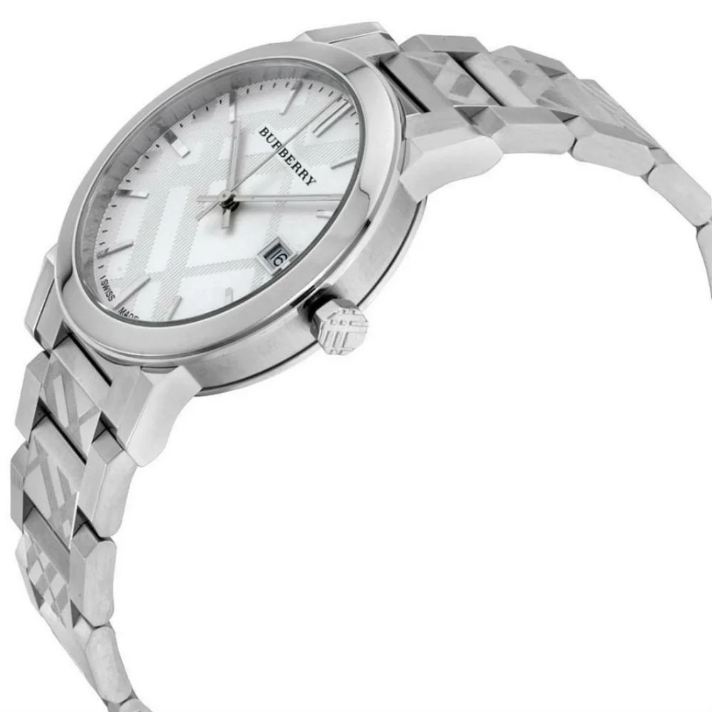 Burberry Silver Check Stainless Steel Watch BU9037